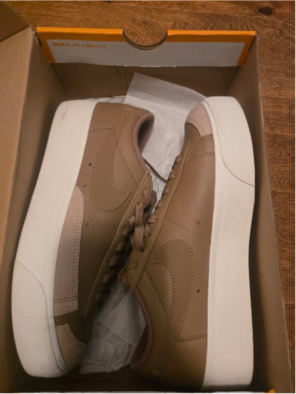 Women's Nike Blazer Low Platform Brown White Sneakers Size 8.5